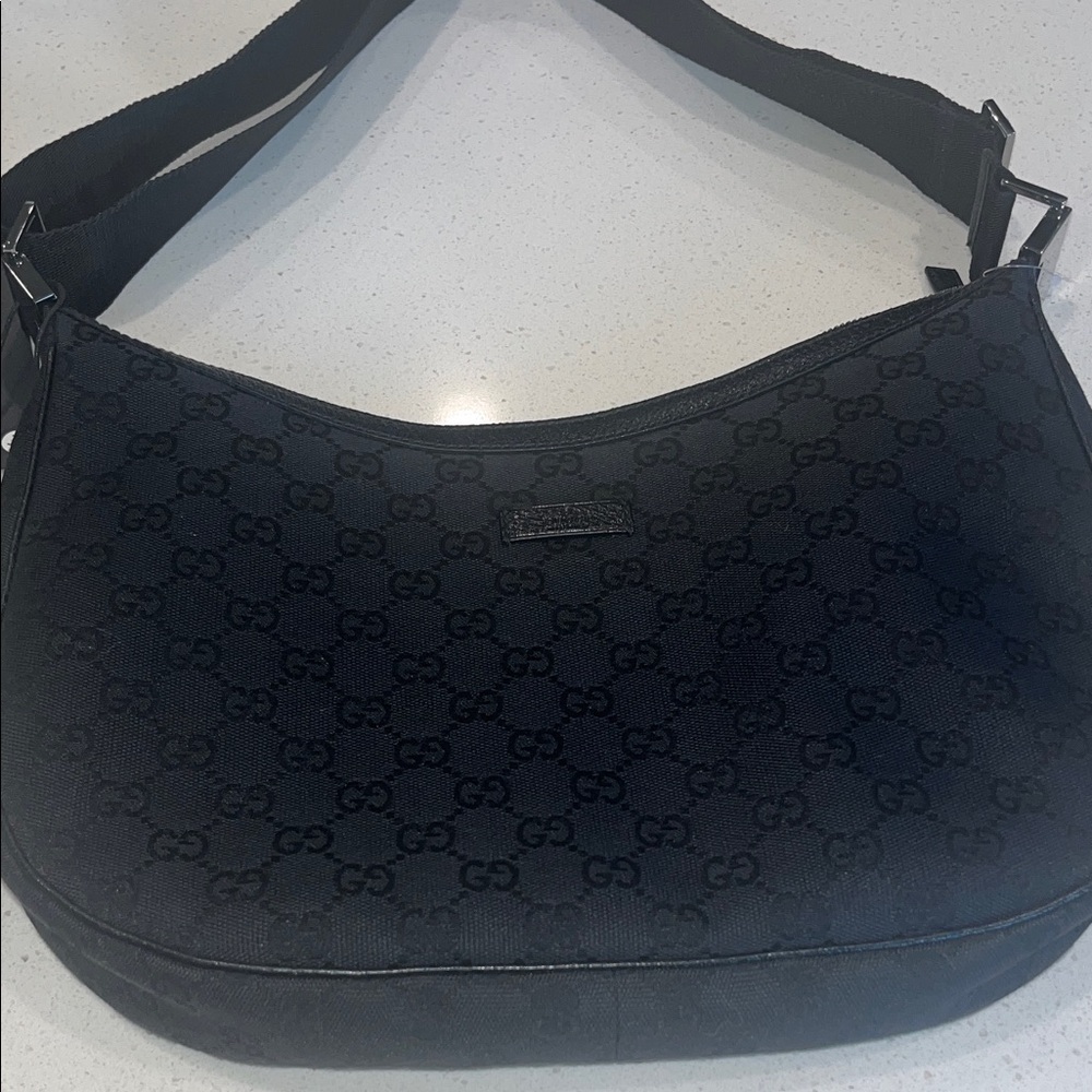 Gucci Black Monogram Shoulder Bag